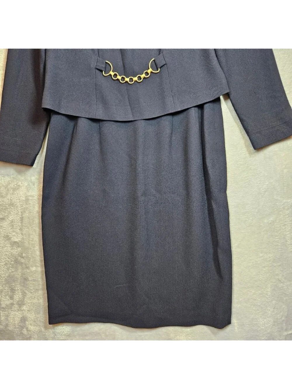 Liz Claiborne blouse skirt set Womens 8 Black Career Business Party Formal Class